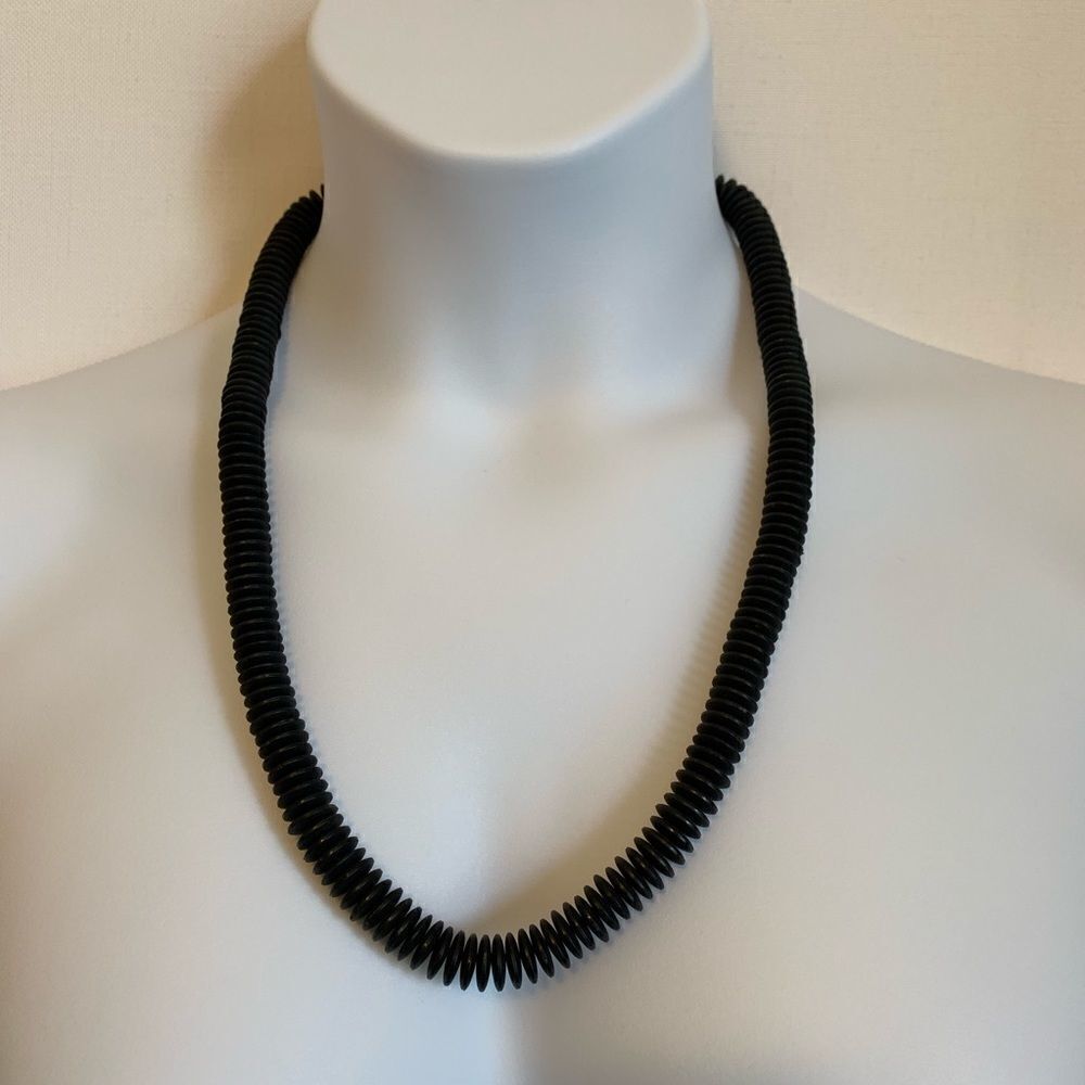 Black Disk 26.5” Necklace 